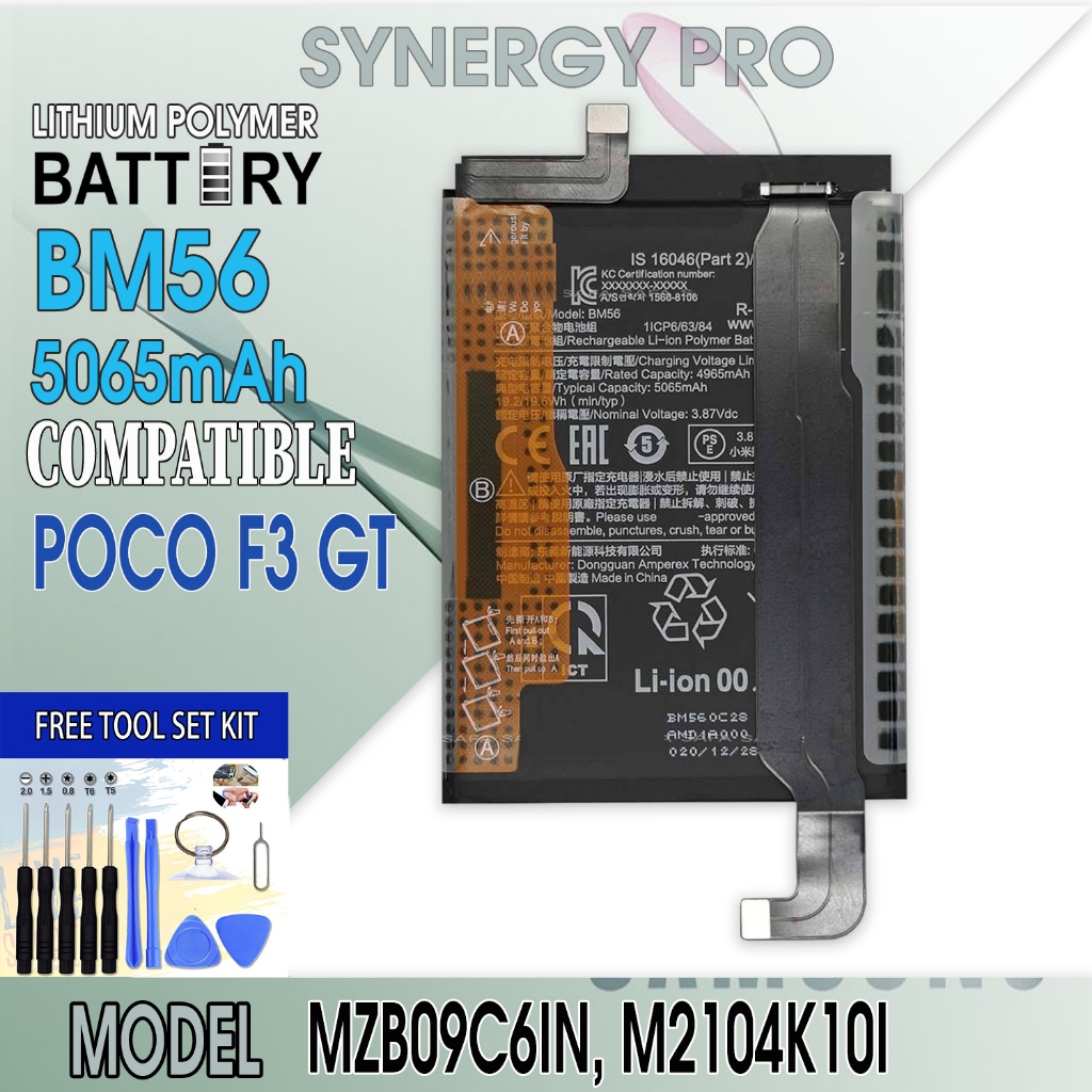 BM56 BATTERY FOR POCO F3 GT BATTERY MODEL BM56 5065MAH CAPACITY ...