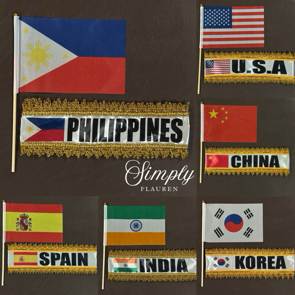 SASH WITH WOODEN FLAGLETS FOR UNITED NATIONS | Shopee Philippines