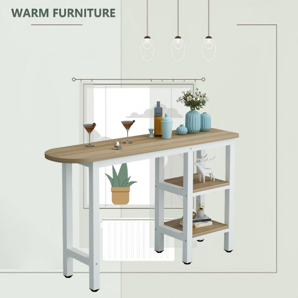 Bar table with storage rack high table long table 120cm dining table ...