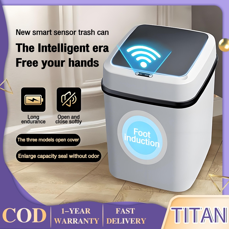 【COD】15L/20L Smart Trash Can Automatic Trash Bin Wireless Sensor Non ...