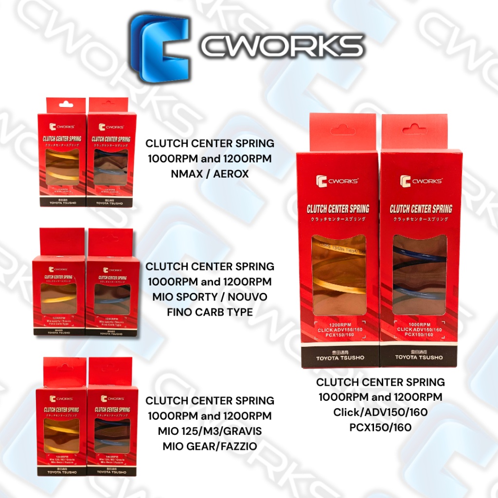 CWORKS - MOTORCYCLE - CENTER SPRING (1000 RPM BLUE & 1200 RPM YELLOW ...
