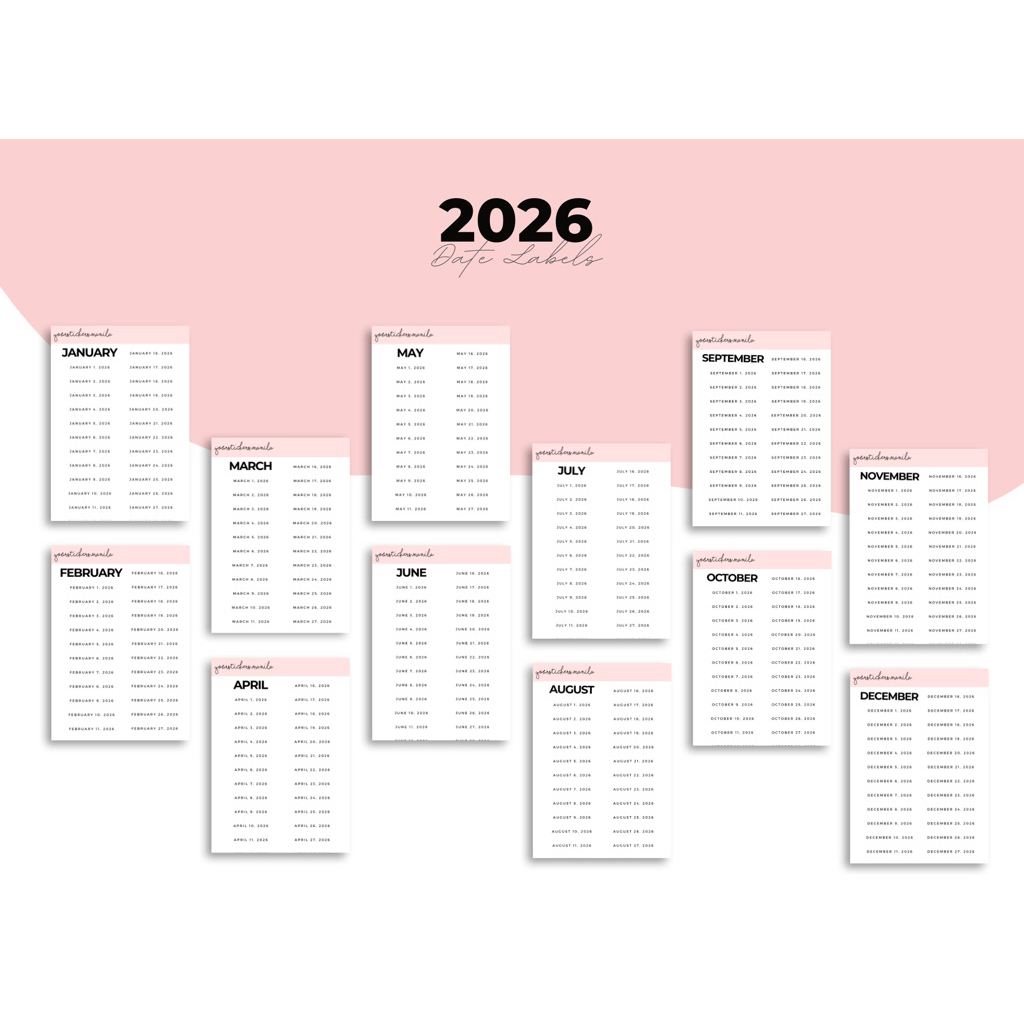 Planner Stickers - 2026 Date Labels | Shopee Philippines