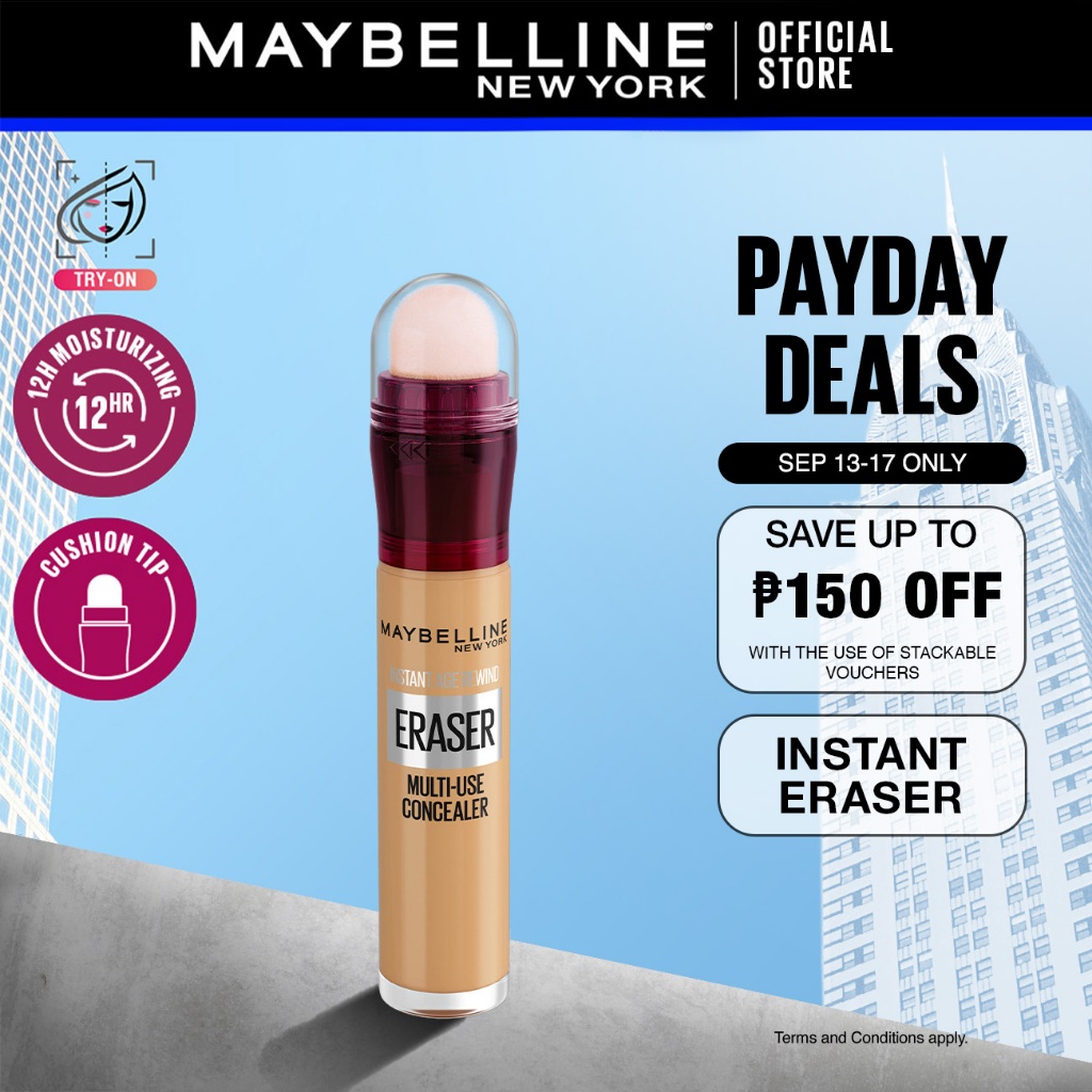 Maybelline Instant Eraser 12HR Multi-use 2-in-1 Cushion Concealer ...