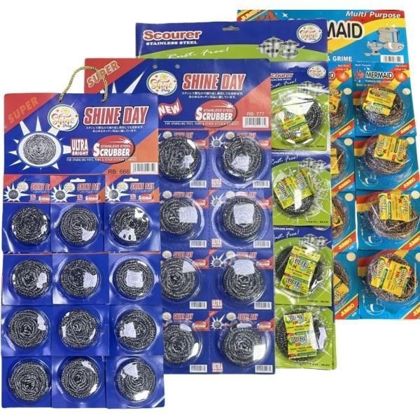 Stainless Steel Wire Scrubber 4, 6, And 12 Cleaning Ball Brushes ...