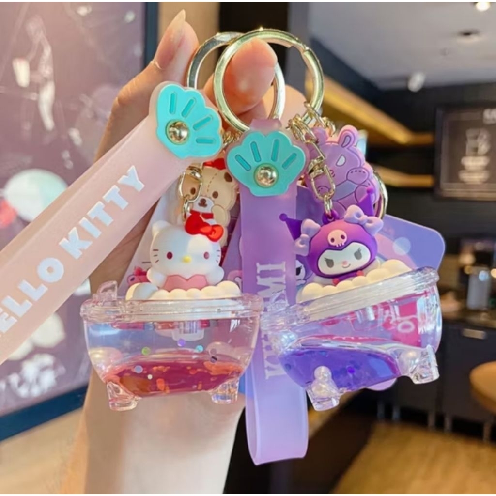 Cartoon floating liquid keychain for girl bag | Shopee Philippines