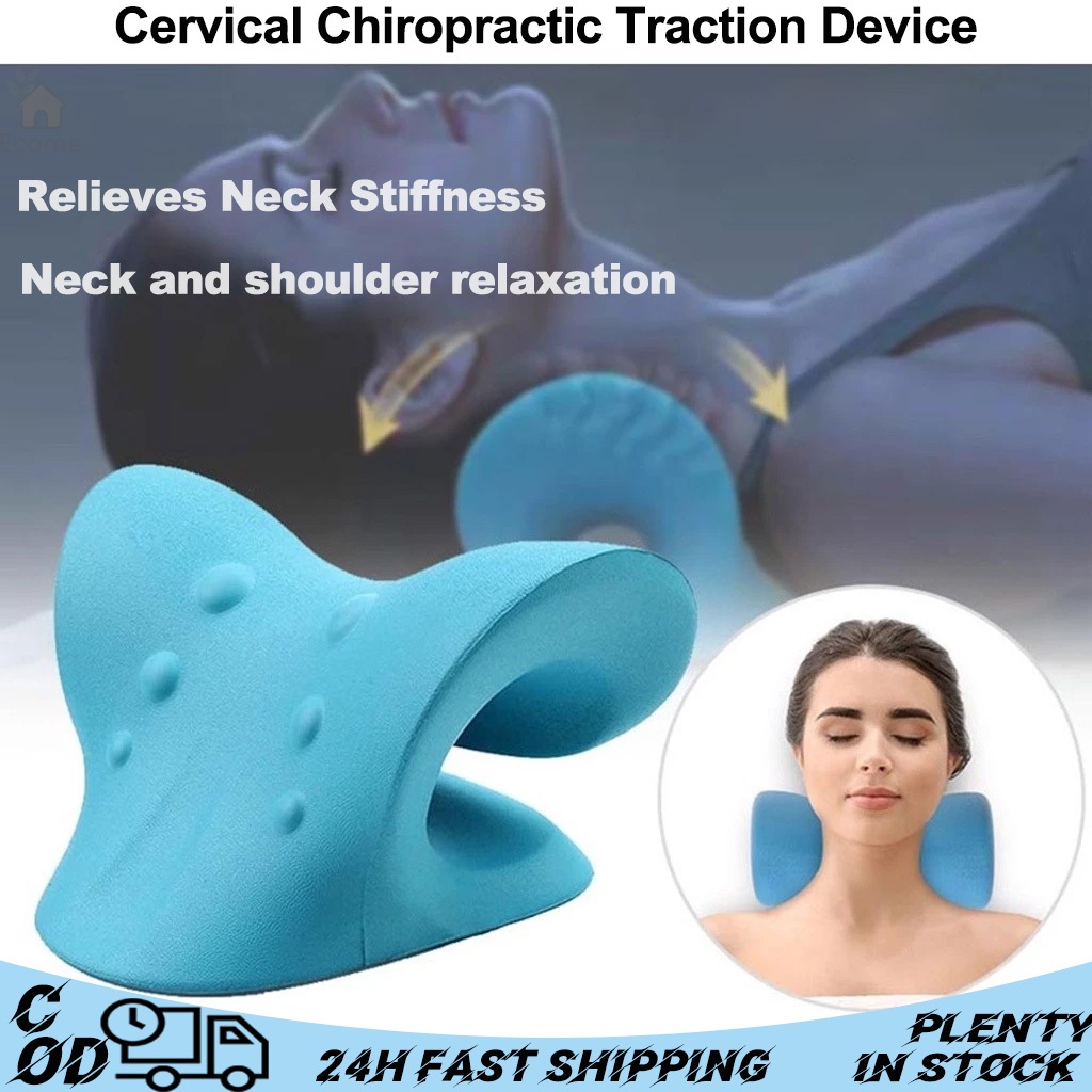 Cervical Chiropractic Traction Device Relaxation Pillow Neck and ...