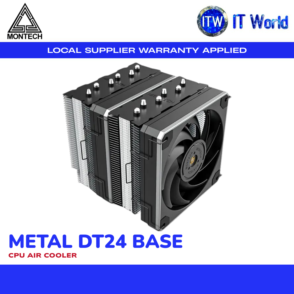 Montech Metal DT24 Base 2x120mm High Performance Metal PWM Fans Tower ...