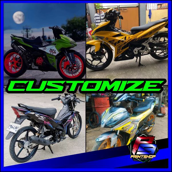 CUSTOMIZE Full Set Decals Sticker For Motorcylce | Shopee Philippines