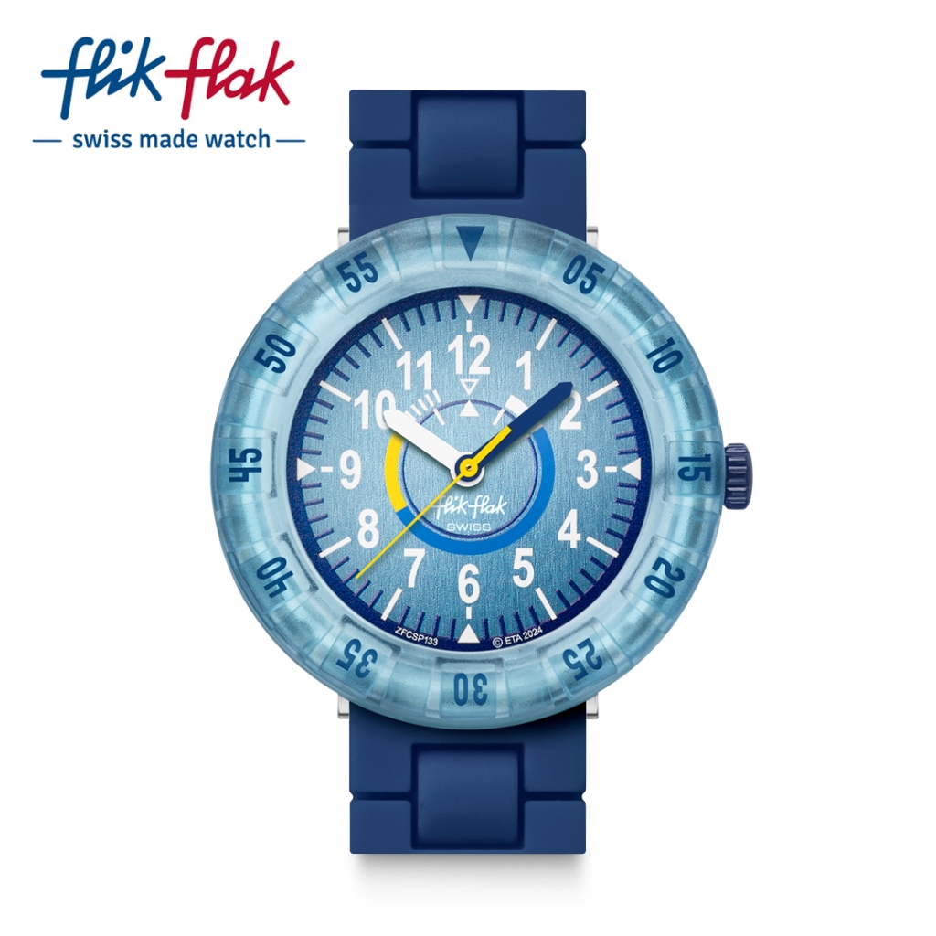 Flik Flak BLUEBRICK FCSP133 Blue Silicone Strap Watch | Shopee Philippines