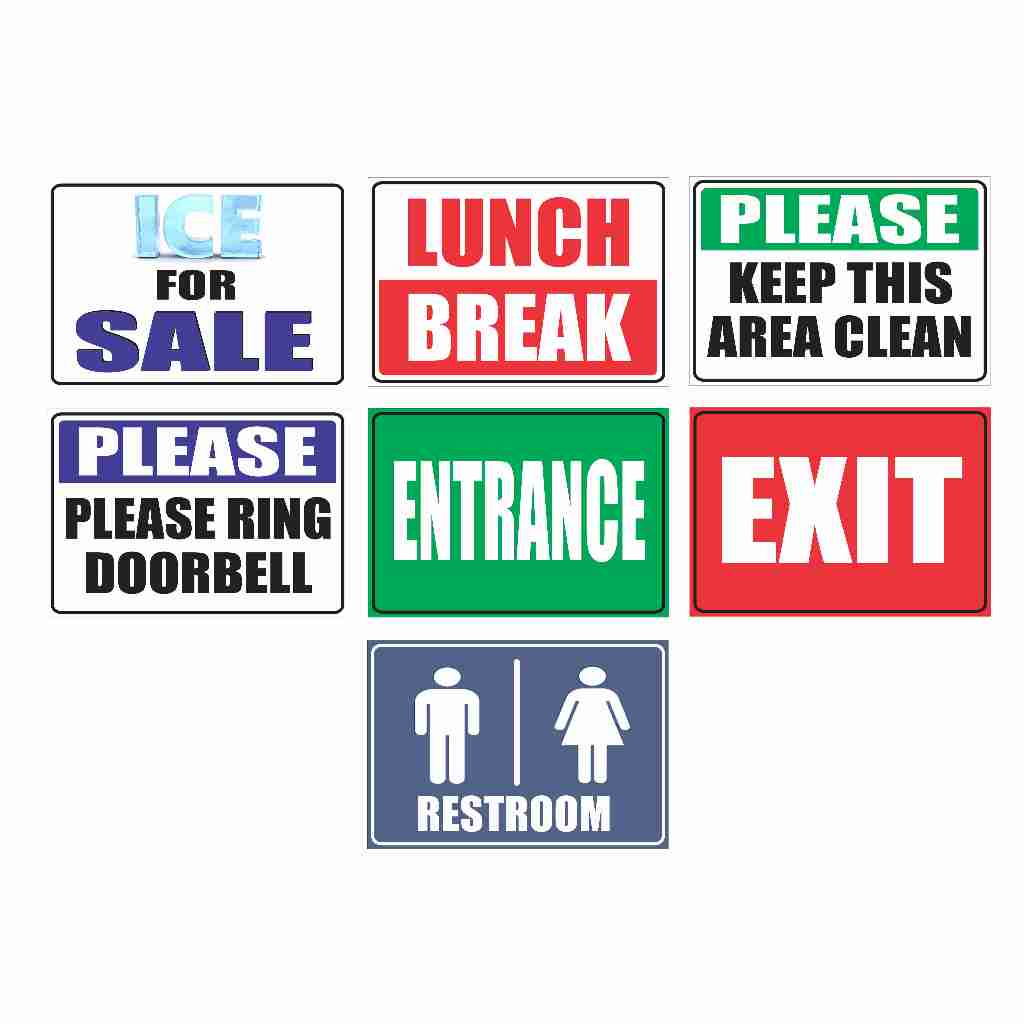 SIGNAGE - ENTRANCE EXIT please clean as you go - no smoking - PVC ...