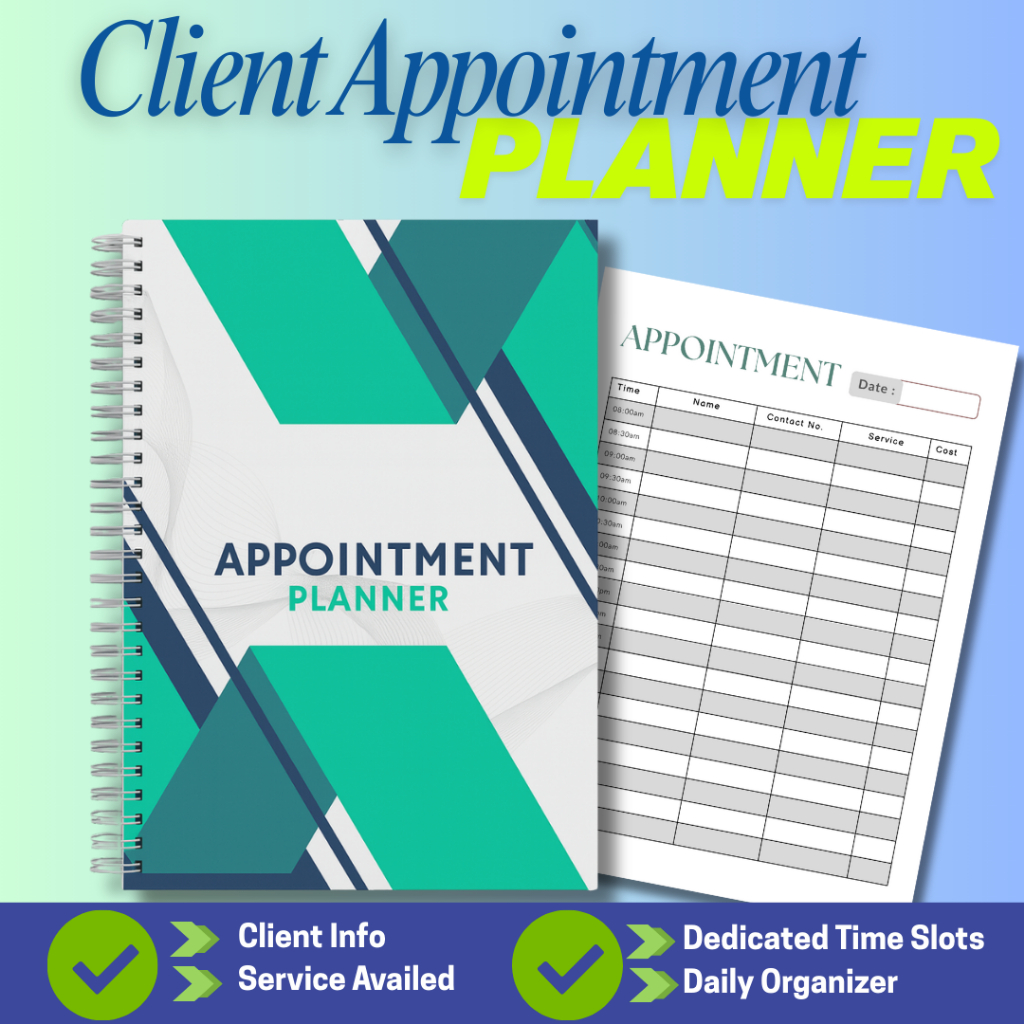 Client Appointment Tracker Log Book – Daily Schedule, Contact & Service ...