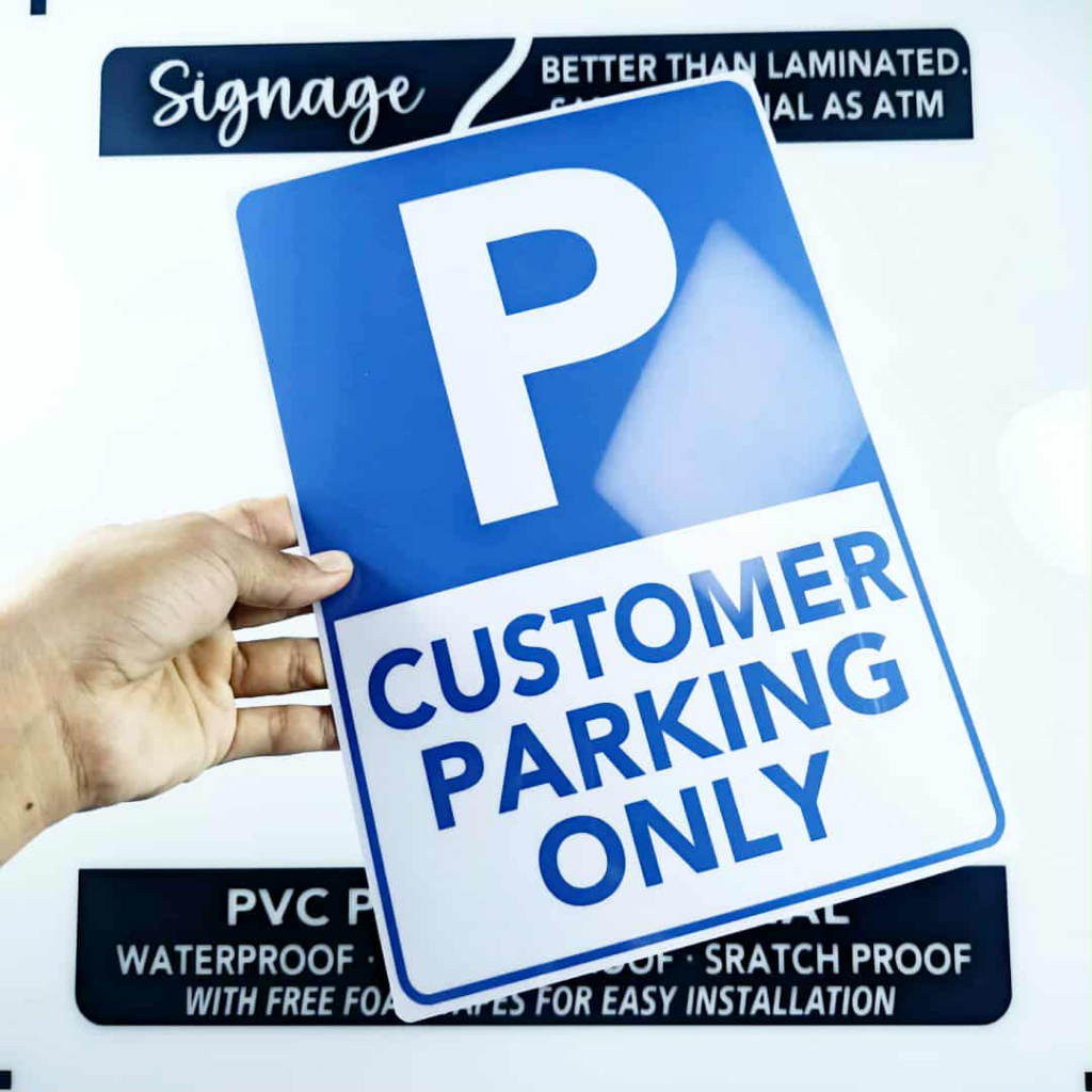 SIGNAGE - CUSTOMER PARKING ONLY - PVC PLASTIC MATERIAL SIGNAGE | Shopee ...