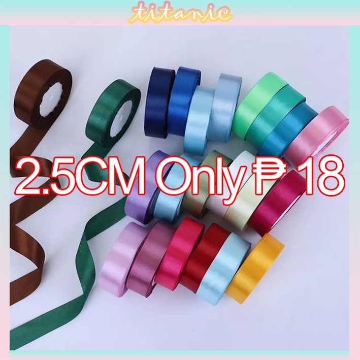 2cm (25 yards/roll) Satin Ribbon Roll Gift Packaging Ribbon Flower ...