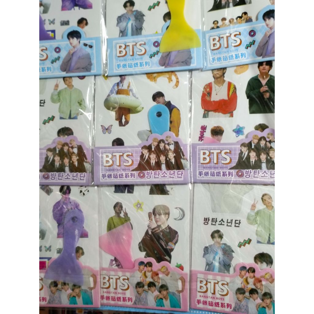 3 pcs BTS Premium Sticker Set with Scraper | Shopee Philippines