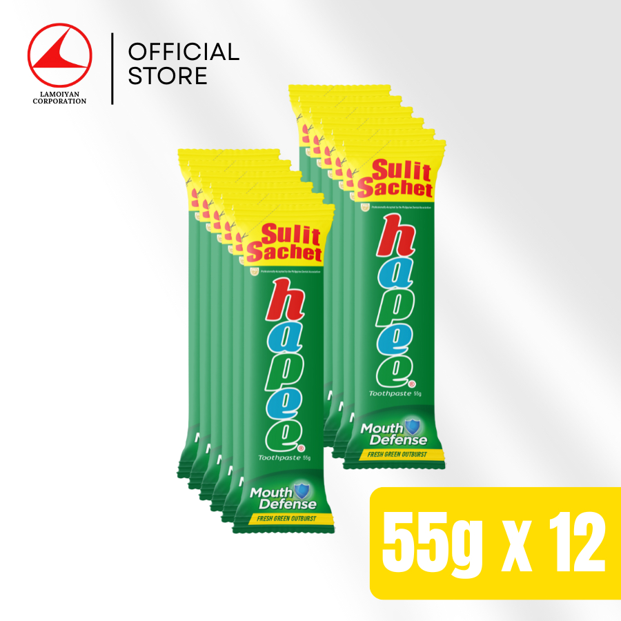 [Bundle of 12] Hapee Toothpaste Fresh Green Outburst 55g | Shopee ...