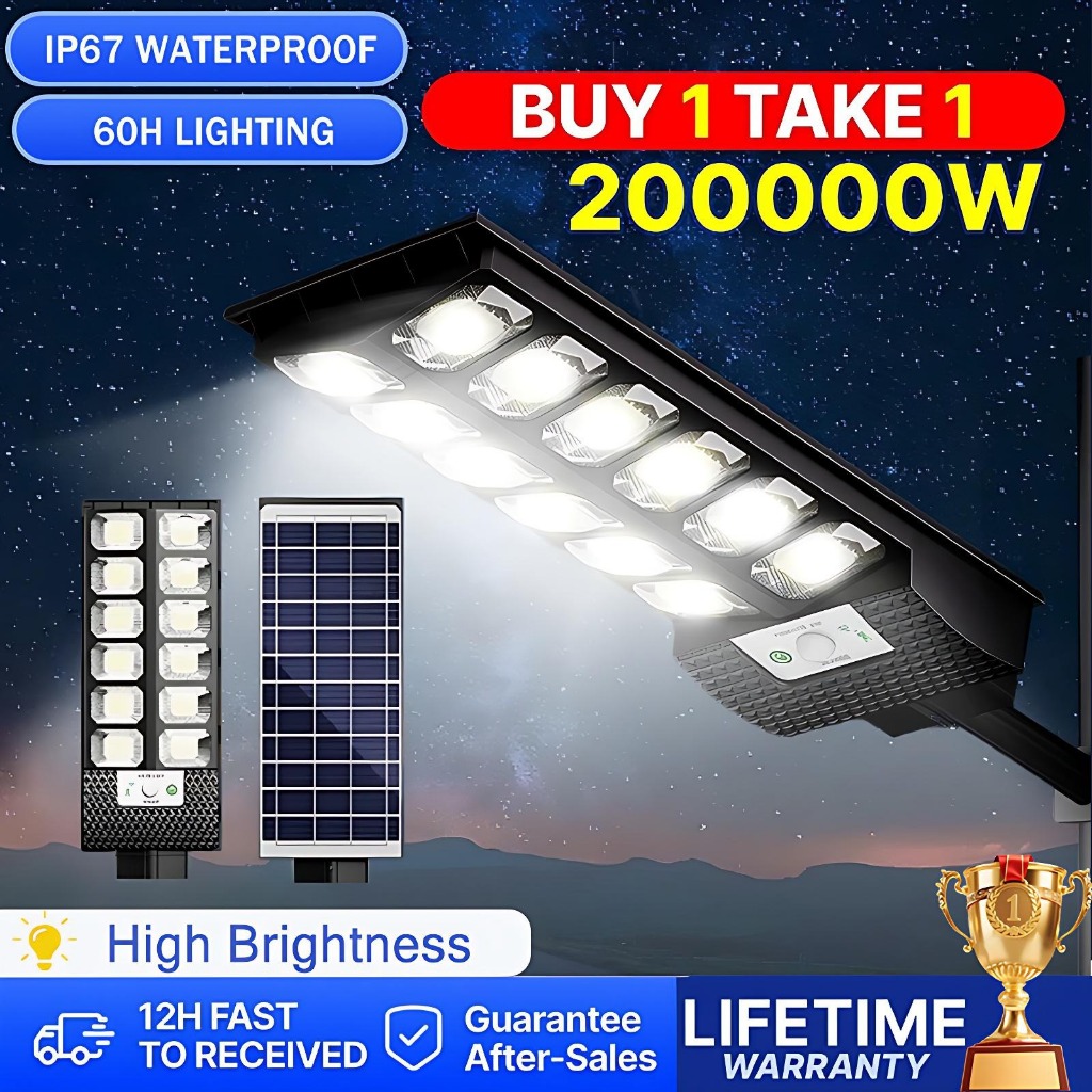 BUY 1 TAKE 1 Solar Light Outdoor Waterproof IP67 200000W Solar Street ...