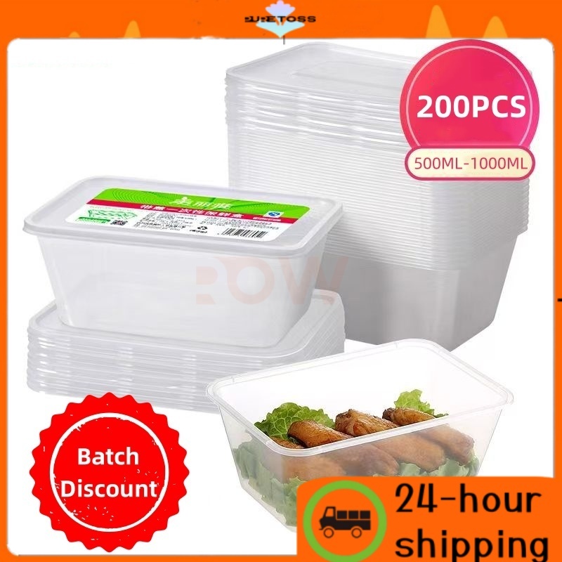 200PCS Food Container Stackable Microwave Safe Plastic Fast Food Box ...