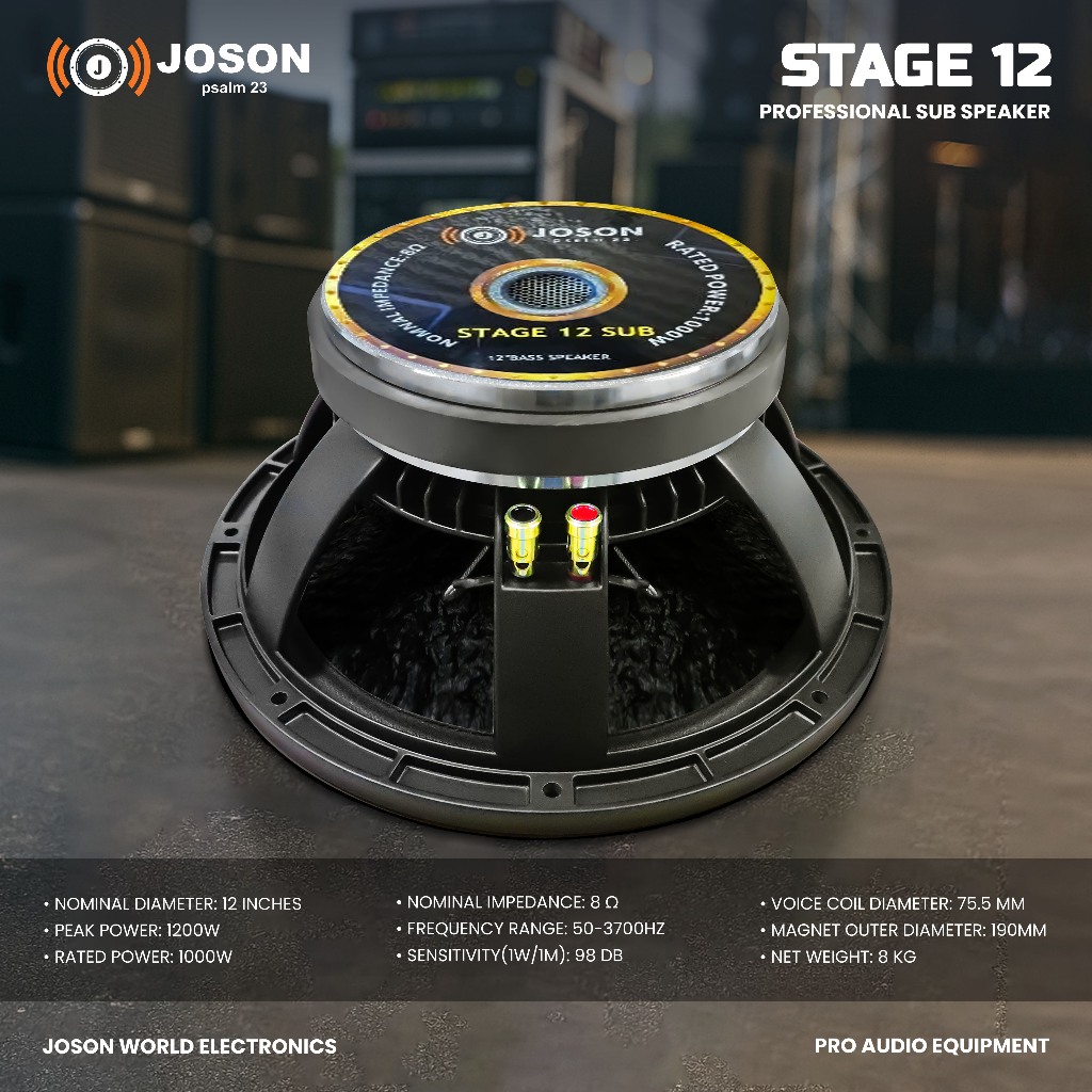 Joson STAGE 12 Professional Sub Bass Speaker (1pc)