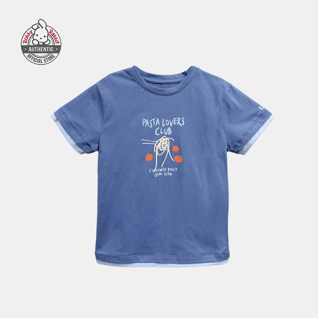 Robby Rabbit Boy Pasta Lover Regular Fit Graphic Tee (Blue) | Shopee ...