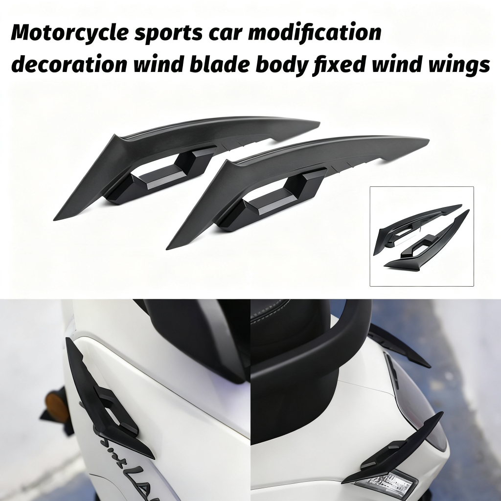 Universal Motorcycle Winglets - Shark Fin Stickers for Moto Scooter ...