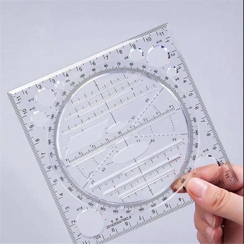 360°Rotatable Geometric Ruler - Primary and Secondary School Drawing ...