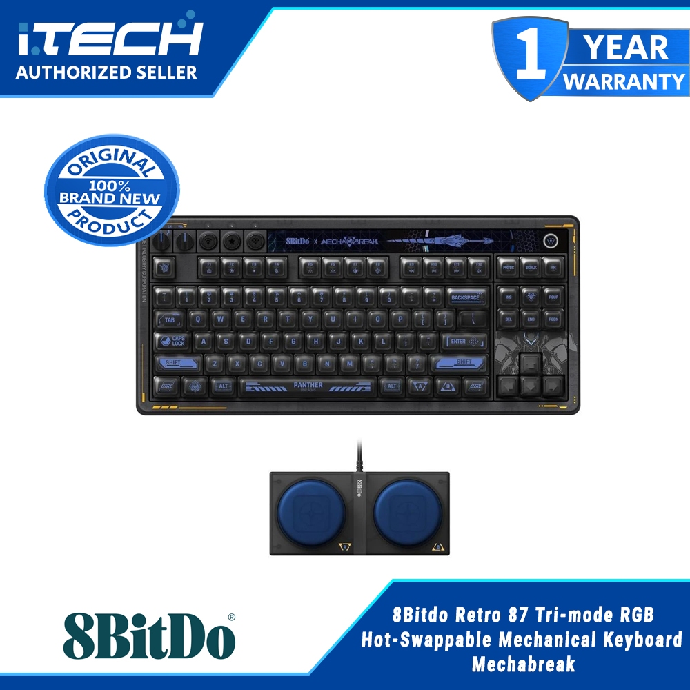 8Bitdo Retro 87 Tri-mode RGB Hot-Swappable Mechanical Keyboard ...