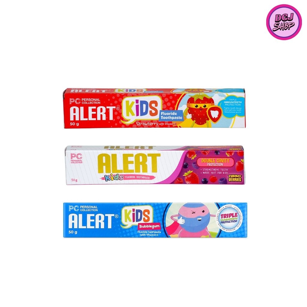 DCJ SHOP Alert Kids Fluoride Toothpaste 50g - Strawberry, Bubblegum ...