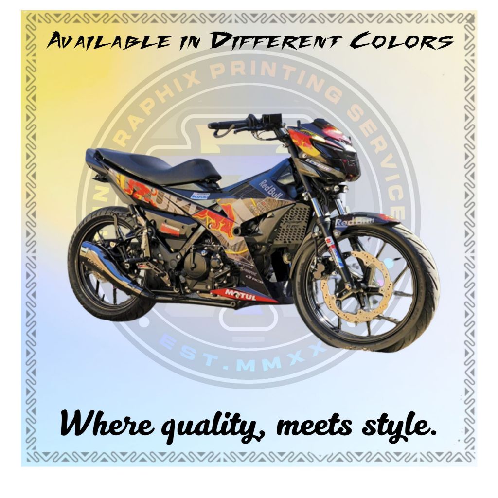 RAIDER 150 FI BULLRED DESIGN DECALS - PREMIUM LAMINATED STICKER ...