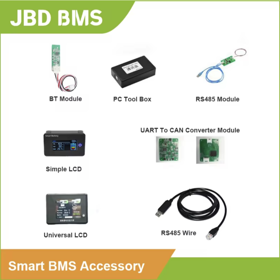 JBD Accessories UART RS485 CAN LCD Display For Lithium Battery Smart ...