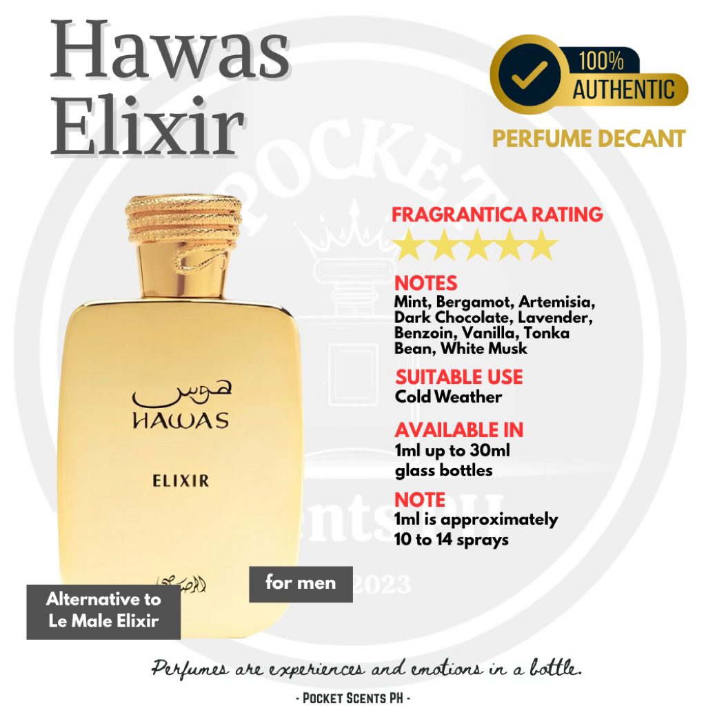 Hawas Elixir - 6ml to 10ml - [PERFUME DECANT] | Shopee Philippines