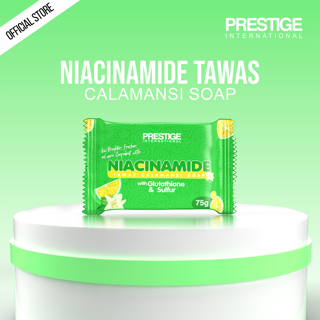 PRESTIGE NIACINAMIDE TAWAS CALAMANSI SOAP WITH GLUTATHIONE & SULFUR Body  Care Skin Repair Skin Care | Shopee Philippines