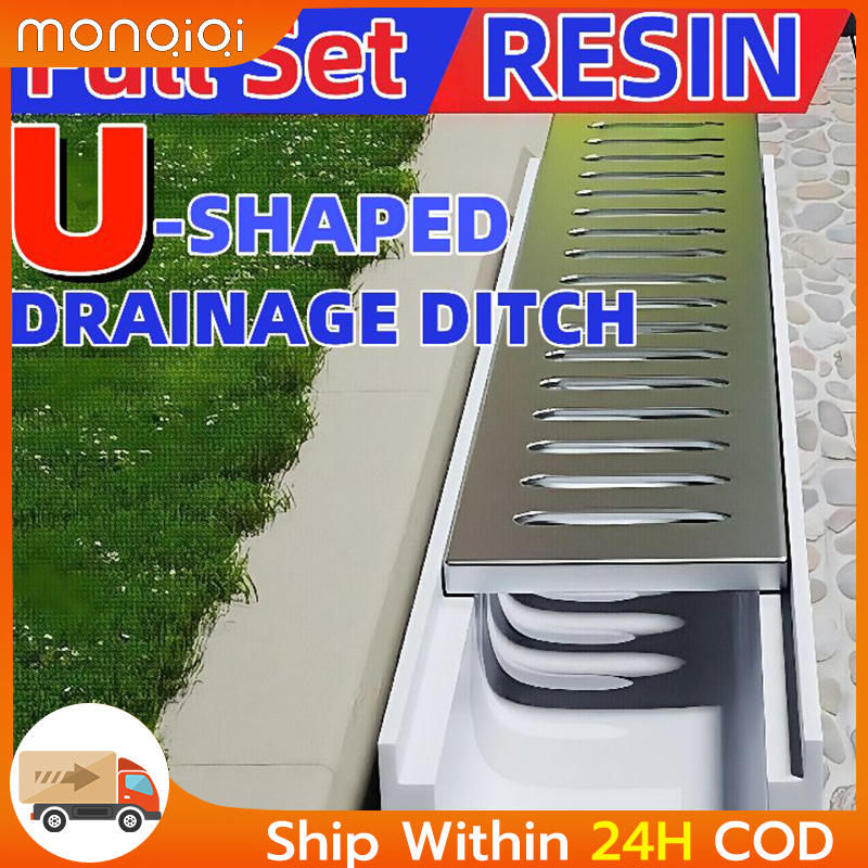Heavy Duty Resin Drainage Gutter Channel with Stainless Steel Cover for ...