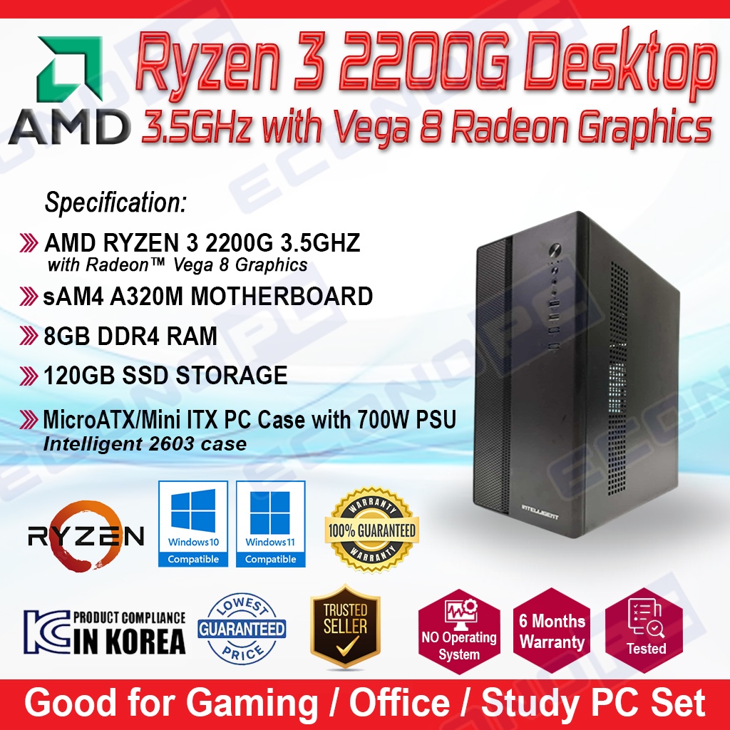 SYSTEM UNIT RYZEN 2200G 2ND GEN CPU: QUALITY AND HIGH