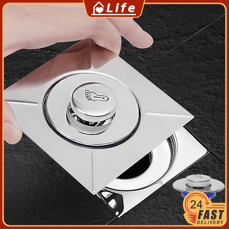 Floor Drain Cover Bathroom Universal Stainless Steel Sewer Floor Drain ...