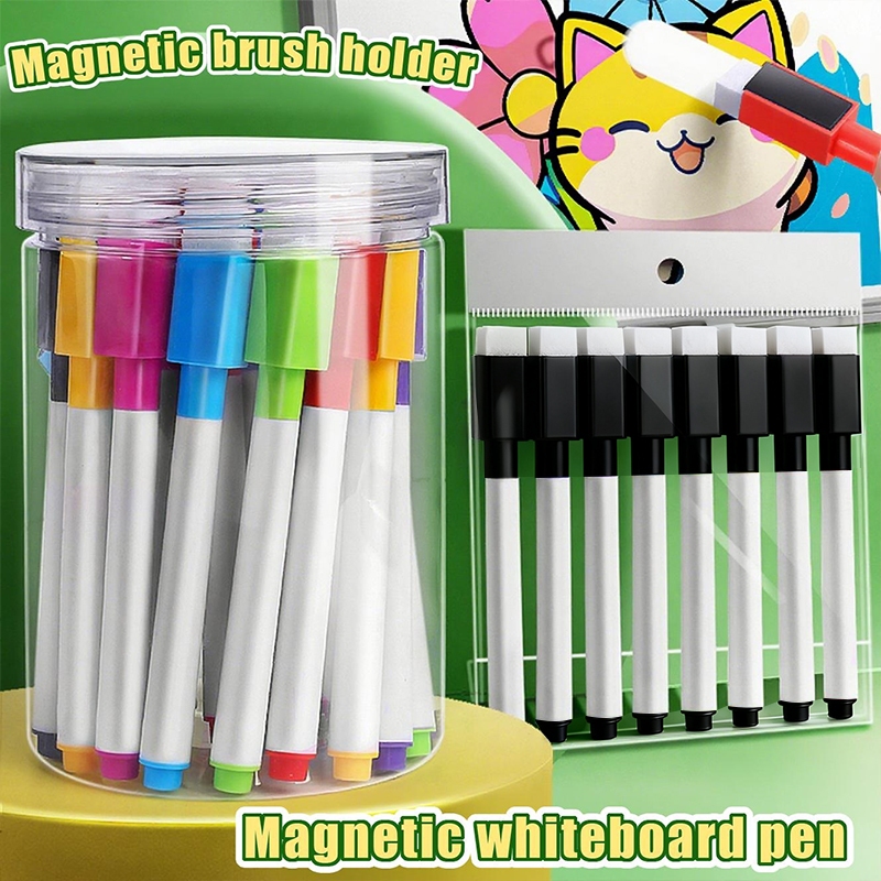 Magnetic Cap Whiteboard Pen set Multiple colors with Pen cap eraser ...