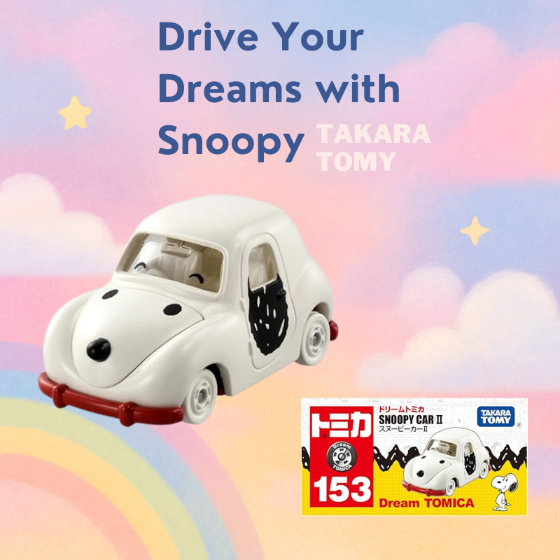 Voiture Miniature Diecast Takara Tomy Dream Tomica No.153 Snoopy Car II - Neuve, Boîte