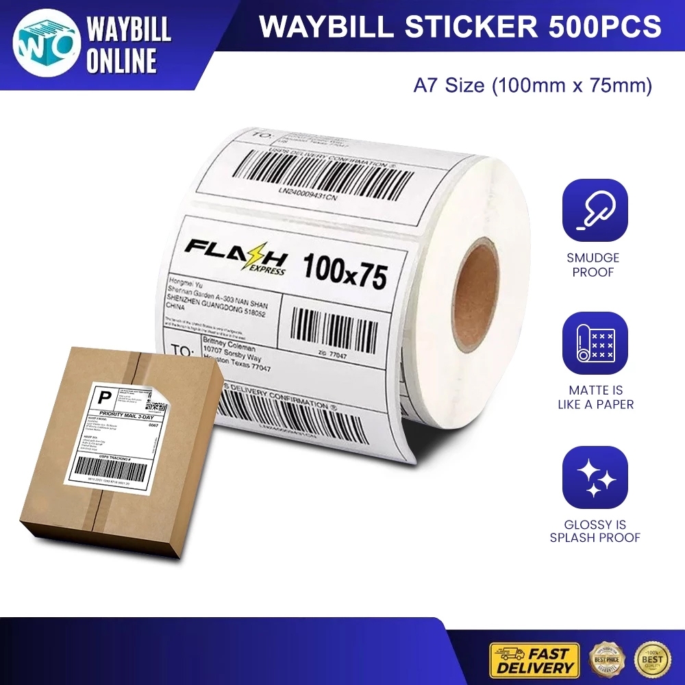 A7 Waybill Sticker 100*75mm Thermal Paper Label Thermal Stickers Label ...