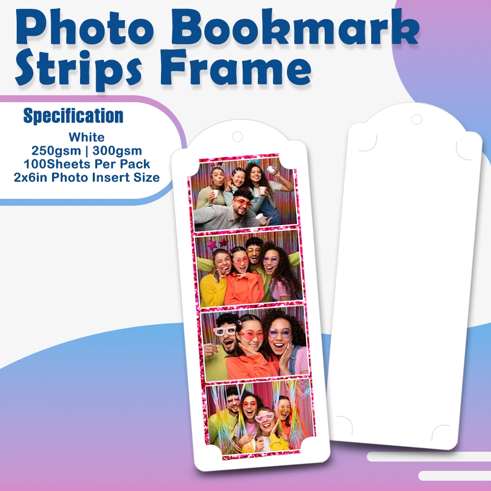 100pcs Photo Strip Photo Bookmark White C1S 250gsm/300gsm Photo Strip ...