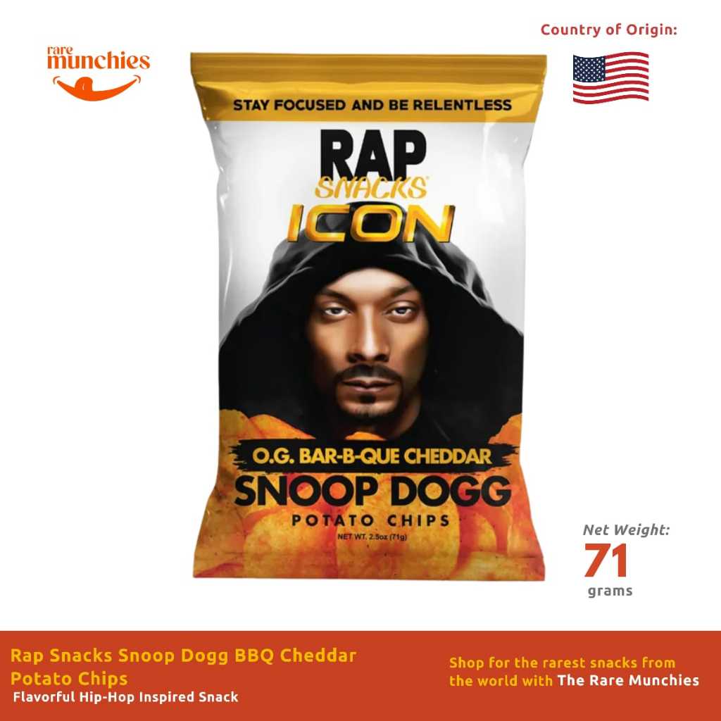 Rap Snacks Snoop Dogg BBQ Cheddar Potato Chips 71g – Flavorful Hip-Hop ...