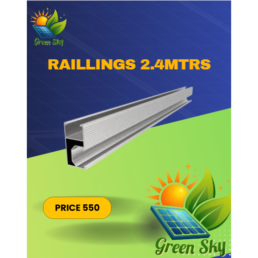 PV Aluminum Railings Roof Solar Panel Mounting Rail 2.4 Meters | Shopee ...
