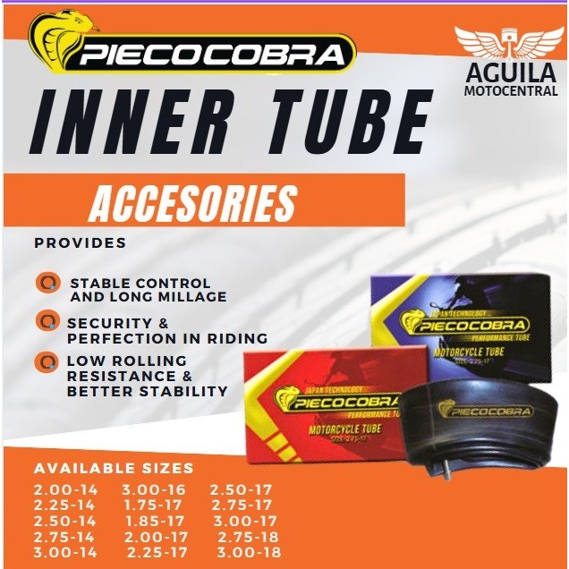 PIECOCOBRA Motorcycle Tire Tube ( For Tube Type RIMS ) | Shopee Philippines