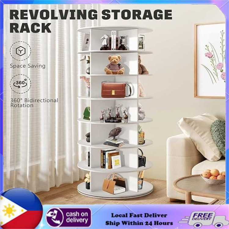 Rotating Shoe Rack Handbag Rotate Closet Toys Display Rack 6 Tier ...