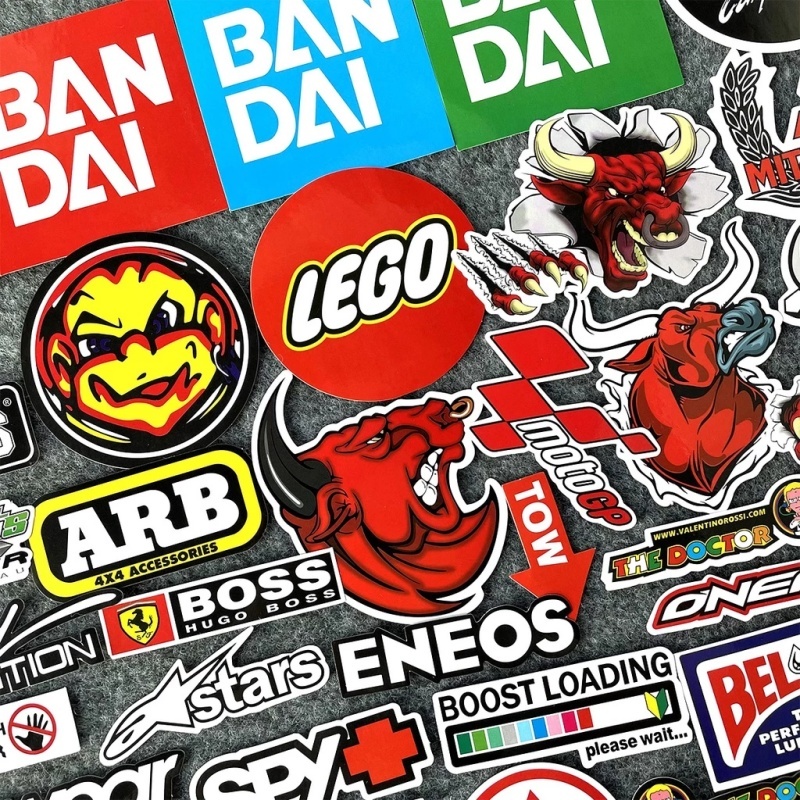 40PCS JDM Rainbow Car Motorcycle Accessories Vinyl Sticker SET ...
