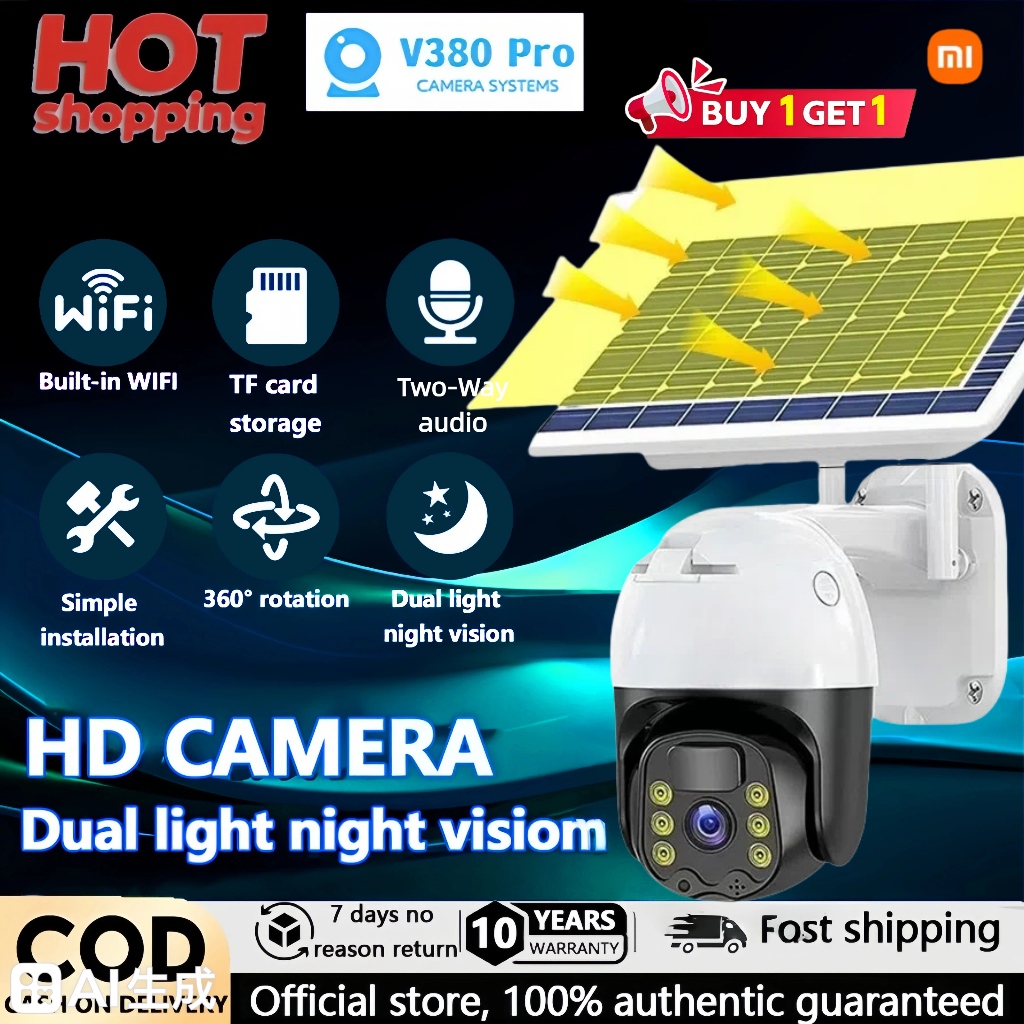 BUY 1 TAKE 1 V380 Pro Solar CCTV Camera Outdoor With Wifi 4K Two-Way ...