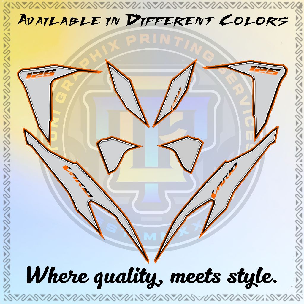 CLICK VARIO 125 V2 TITANIUM PRINT DECALS - PREMIUM LAMINATED STICKER ...