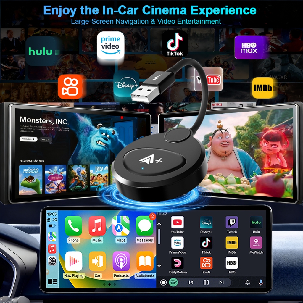 Wireless Android Auto Adapter, Plug and Play, 5Ghz WiFi Automatically ...