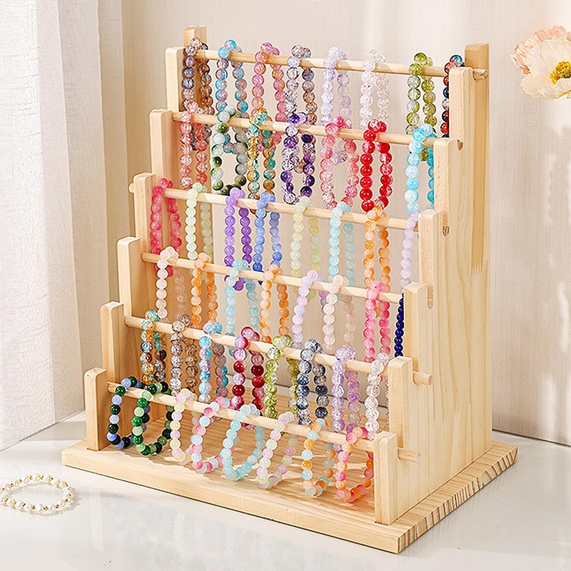 Solid Wooden Bracelet Display Rack Jewelry Organizer Storage Rack Watch ...