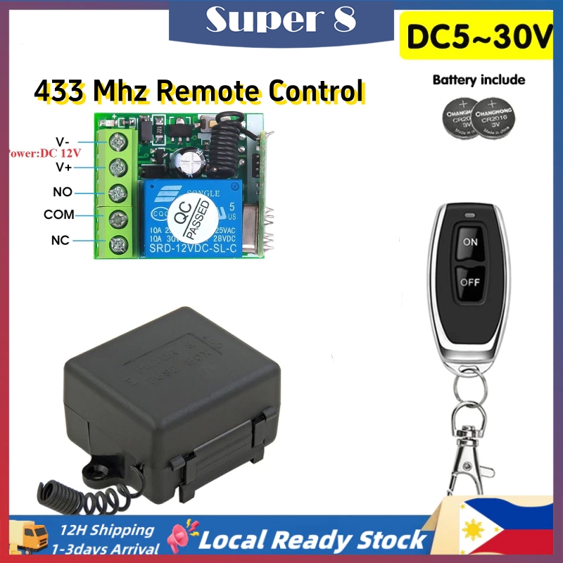 433 Mhz RF DIY Wireless Remote Control Switch relay DC 12V 1CH Module ...