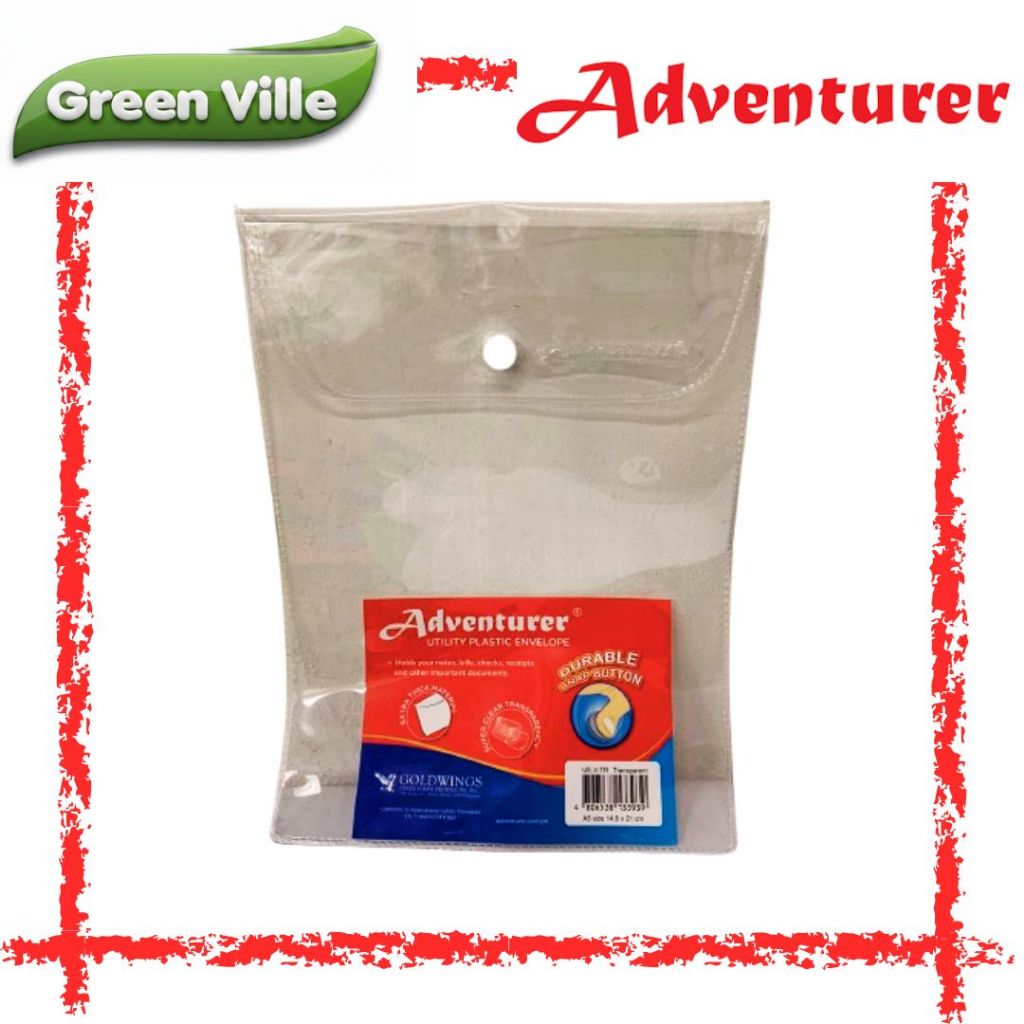 ADVENTURER Heavy Duty Utility Envelope Vertical Clear A5 Size | Shopee ...