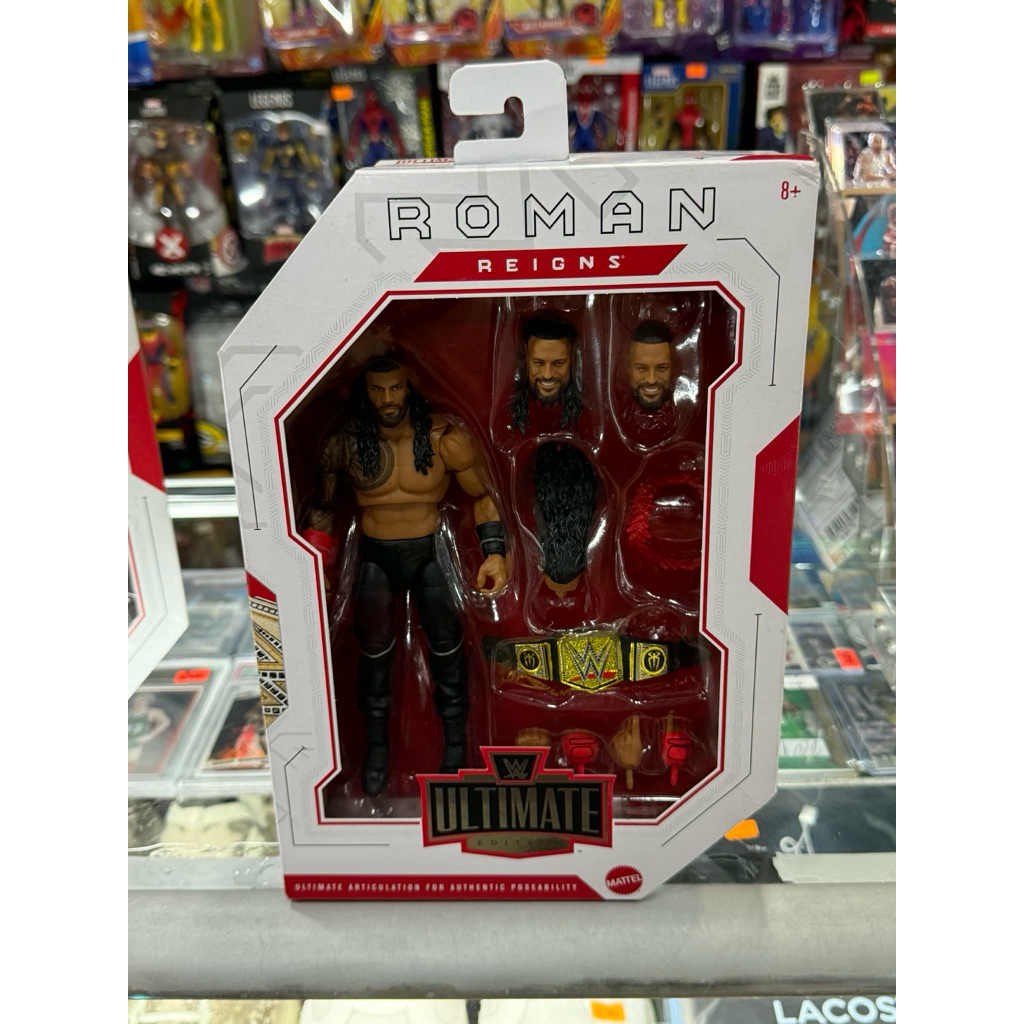 Mattel WWE Ultimate Edition Roman Reigns Actionfigur – 15,2 Cm, TrueFX-Gesicht, 30+ Gelenke, Austauschbarer Kopf & Hände, Inkl. Meisterschaftsgürtel